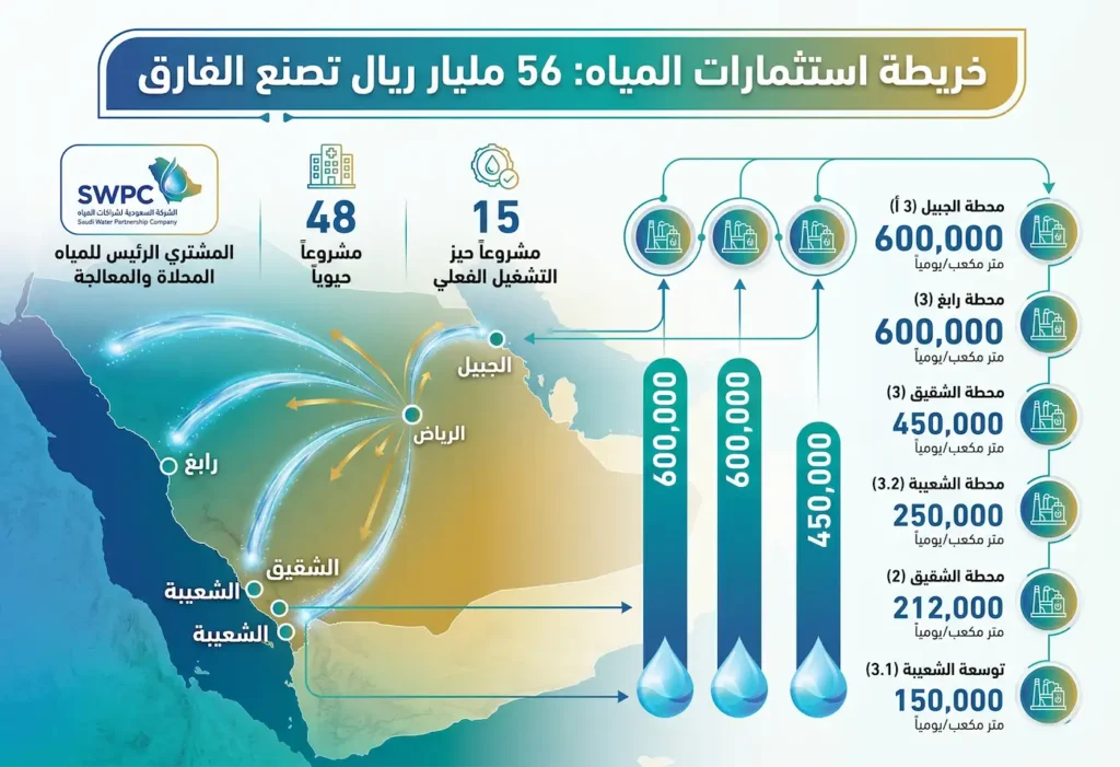 خريطة استثمارات المياه: 56 مليار ريال تصنع الفارق